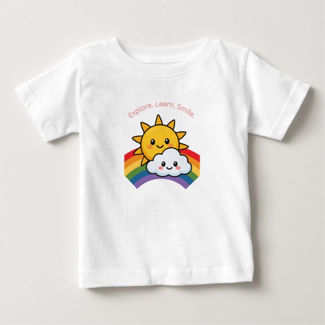 barn Utforska. Lär dig. Leende t-shirt (Framsida)