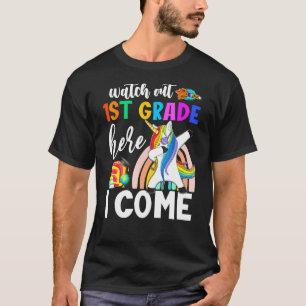 Barn vaktar första Klassen här i Kom Unicorn back T Shirt