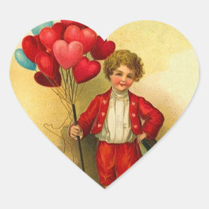 Barn Valentine Heart Stickers Hjärtformat Klistermärke