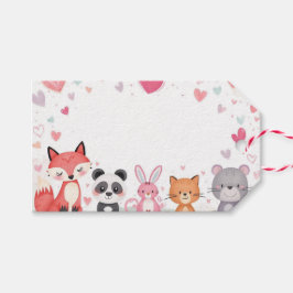 Barn Valentine-presentpåsmarkörer | Söta djur Presentetikett
