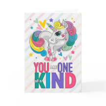 Barn Valentine Rainbow Unicorn One av ett slag