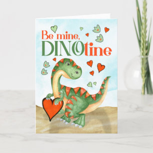 Barn Valentine T-Rex Dinosaur ska vara dinosautin Helgkort