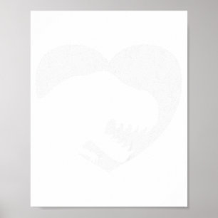 Barn Valentines T-rex Dinosaur Hjärta Silhuett Bo Poster