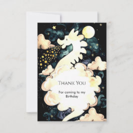 Barn Vattenfärg Drak Födelsedag Tack Kort