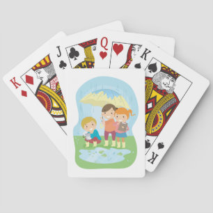 Barn Vetenskap Naturstudie i regn Casinokort