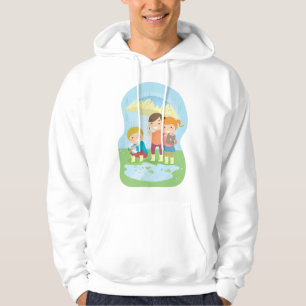 Barn Vetenskap Naturstudie i Regn Hoodie