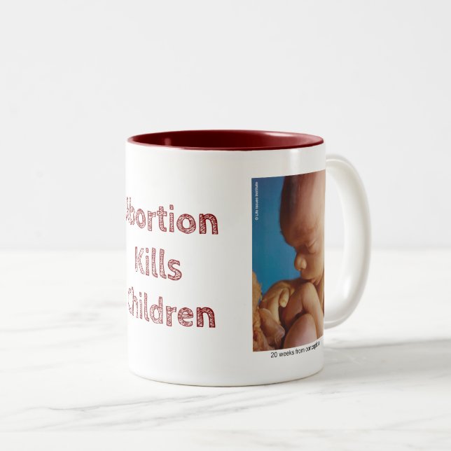 Barn vid abort Dödor Två-Tonad Mugg (Framsida höger)