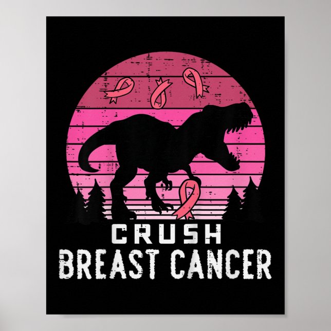 Barn vid bröstkorg Rosa Trex Dino-medvetenhet om b Poster (Framsidan)