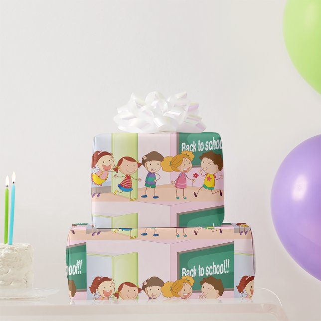 Barn vid Papper inslagning i skolan Presentpapper (Skapare uppladdad)