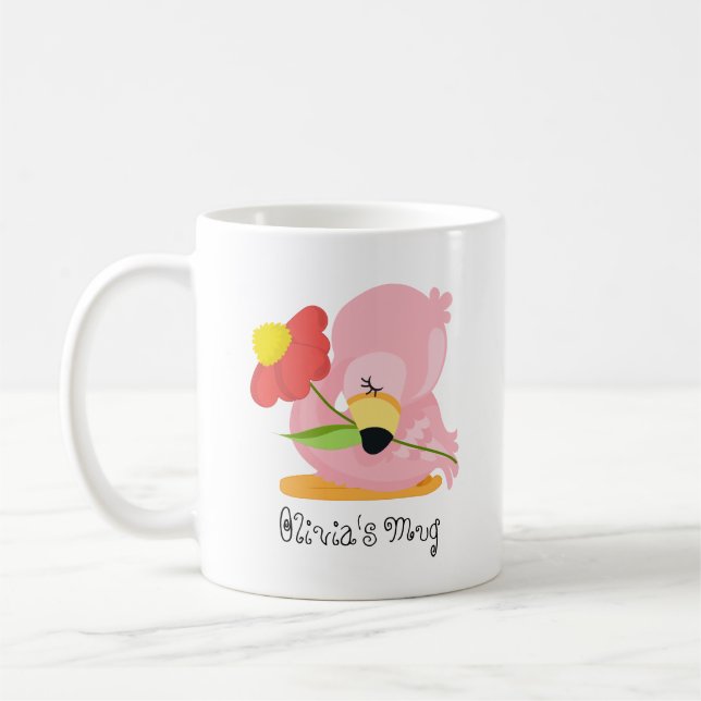 Barn vid Rosa Baby Flamingo Mugg (Vänster)