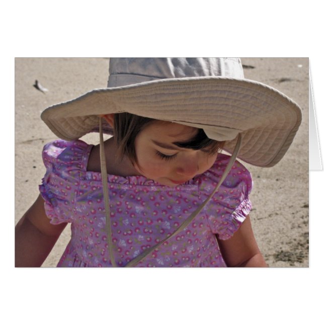 Barn vid stranden hälsningskort (Framsidan Horizontal)