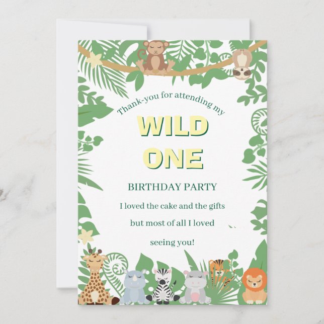 Barn Vilda Ett Födelsedagskort för Tacksamhet Plat Tack Kort (Framsida)