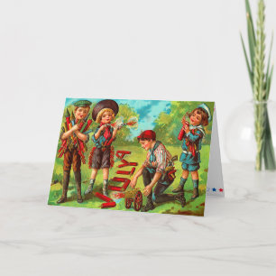Barn Vintage 4:e juli-kortet Kort