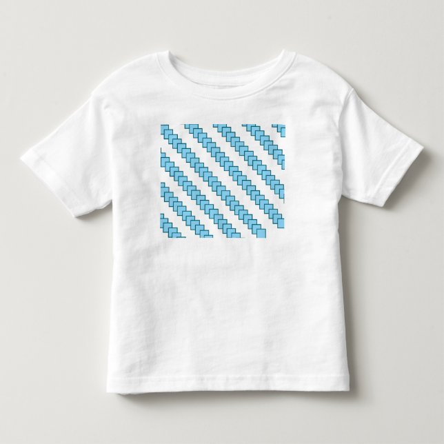 Barn Vit T-shirt med Modern Teal Geometrisk (Framsida)
