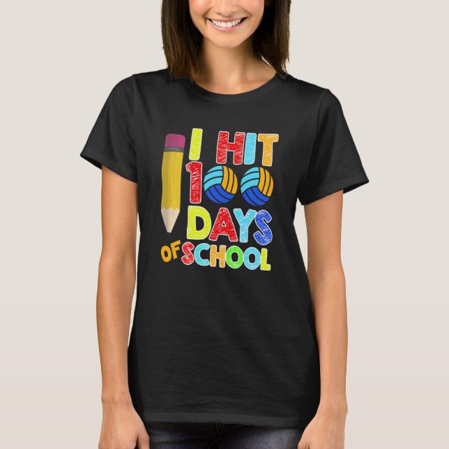 Barn Volleyball 100-dagen i skolan I Slå 100 dagar T Shirt (Framsida)