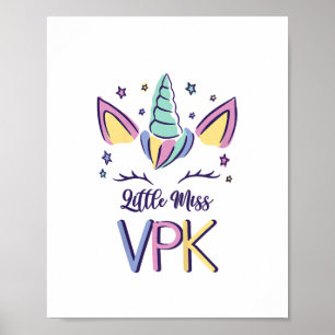Barn VPK Flicka Första dagen Little Miss VPK T-Shi Poster
