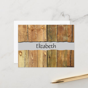 Barn Wall, Wood, Wooden Boards, ditt namn Vykort