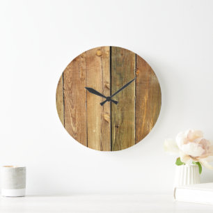 Barn Wall, Wood, Wooden Boards, Planks, Rustic Stor Klocka