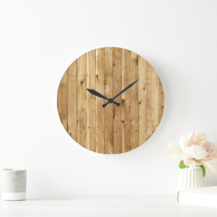 Barn Wall, Wood, Wooden Boards, Planks, Rustic Stor Klocka