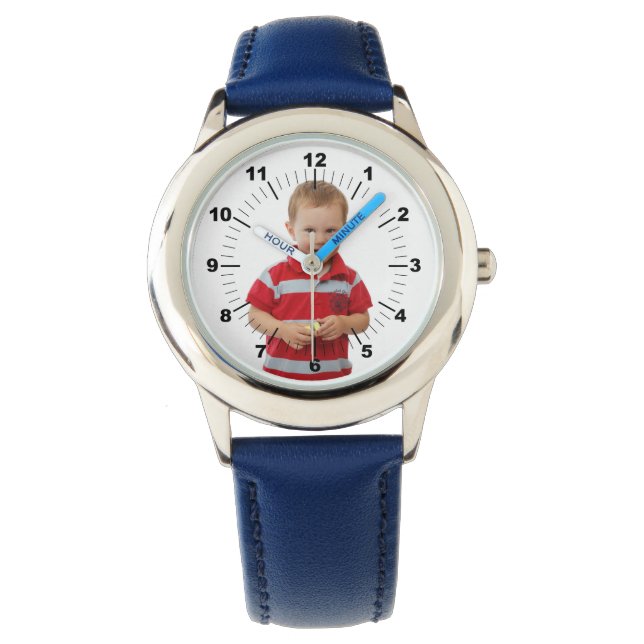 Barn Watch - Personlig - blå numrerad Armbandsur (Framsida)