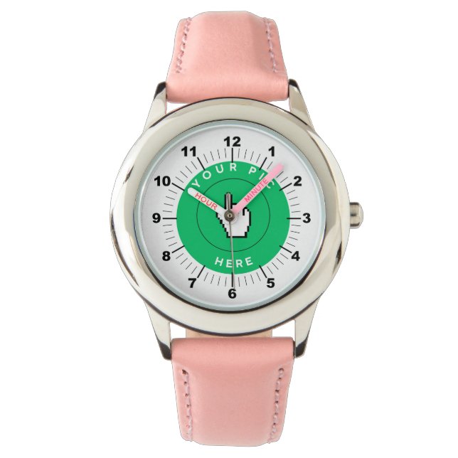 Barn Watch - Personlig - Rosa numrerad Armbandsur (Framsida)