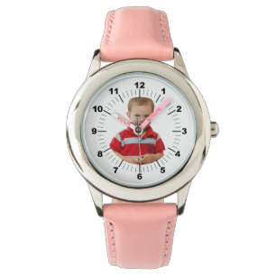 Barn Watch - Personlig - Rosa numrerad Armbandsur