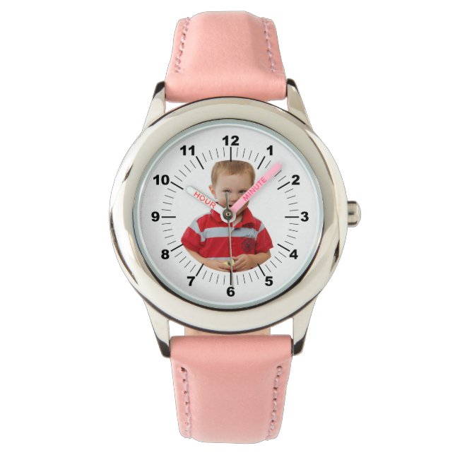 Barn Watch - Personlig - Rosa numrerad Armbandsur (Framsida)