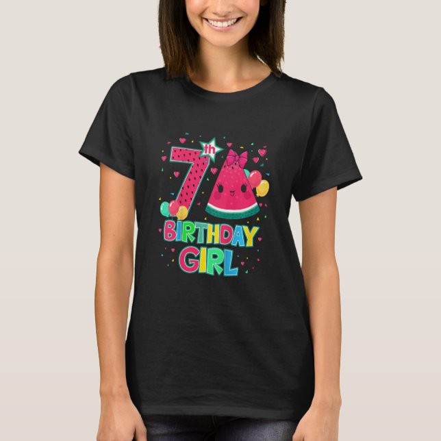 Barn Watermelon Birthday-Dekorationer för flickor  T Shirt (Framsida)