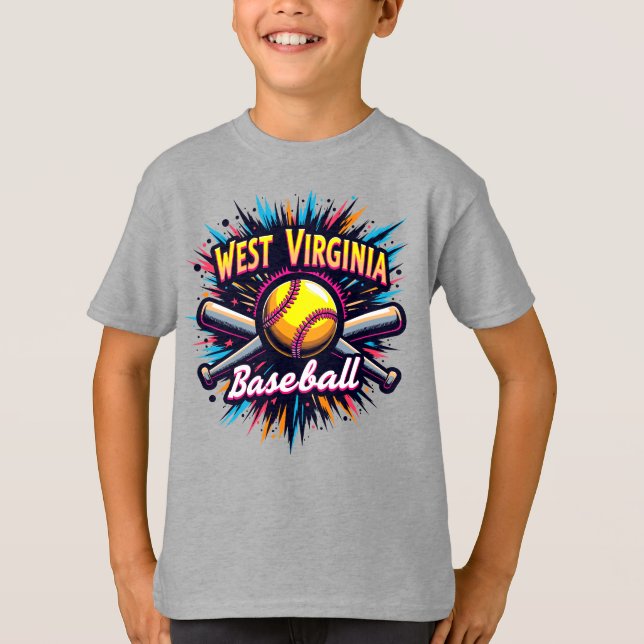 Barn West Virginia Baseboll T-Shirt (Framsida)