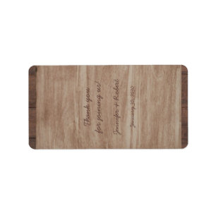 Barn Wood and Birch Landsbyggsbröllop Lip Balm Lab Adressetikett