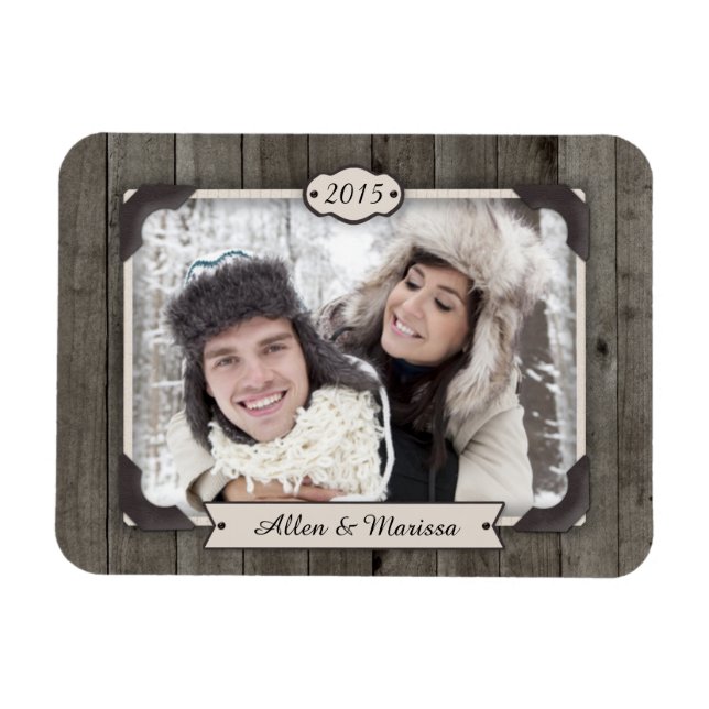 Barn Wood Anpassningsbar Photo Flexi Magnet (Horisontell)