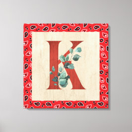 Barn Wood & Bandana Brev K Kanvastryck