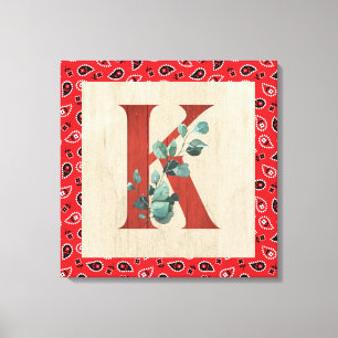 Barn Wood & Bandana Brev K Kanvastryck