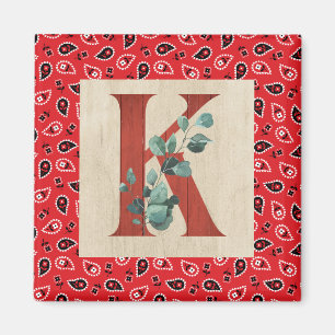 Barn Wood & Bandana Brev K Magnet