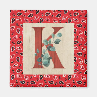 Barn Wood & Bandana Brev K Magnet
