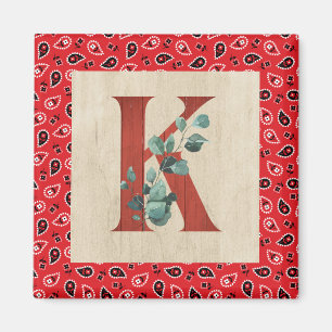 Barn Wood & Bandana Brev K Magnet