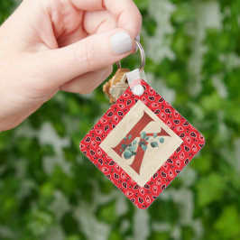 Barn Wood & Bandana Brev K Nyckelring