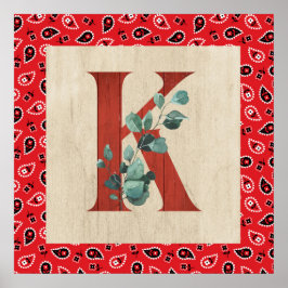 Barn Wood & Bandana Brev K Poster