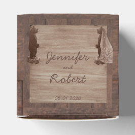 Barn Wood Bears Landsbyggsbröllop Favoritbox Presentaskar