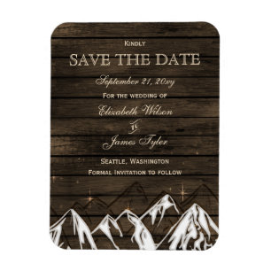 Barn wood Camping Rustic Mountains Spara datumet Magnet