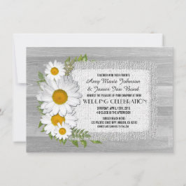 Barn wood daisy Rustic bröllopsinbjudningar daisy2 Inbjudningar