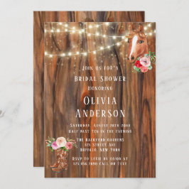 Barn Wood Ljus Boots Horse Möhippa Inbjudningar