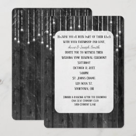 Barn Wood Ljus Vow-inbjudan om förnyelse Inbjudningar