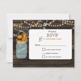 Barn wood Mason burk faller bröllop OSA Kort