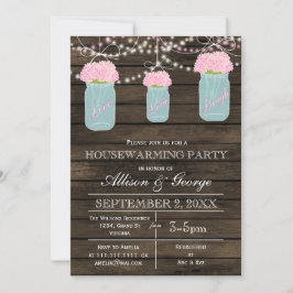 Barn wood Mason burk, rustik husuppvärmning Inbjudningar