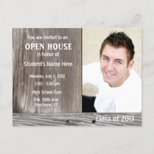 Barn Wood Open house-vykort Inbjudan Vykort