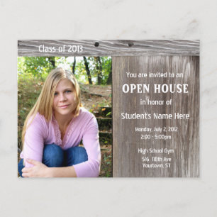 Barn Wood Open house-vykort Inbjudan Vykort