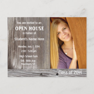 Barn Wood Open House-vykort Inbjudan Vykort