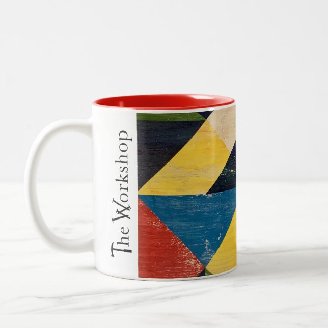 Barn Wood Painting Quilt Rustic Workshop Mugg (Vänster)