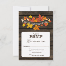 Barn wood Rustic fall bröllop osa 3,5 x 5 Kort